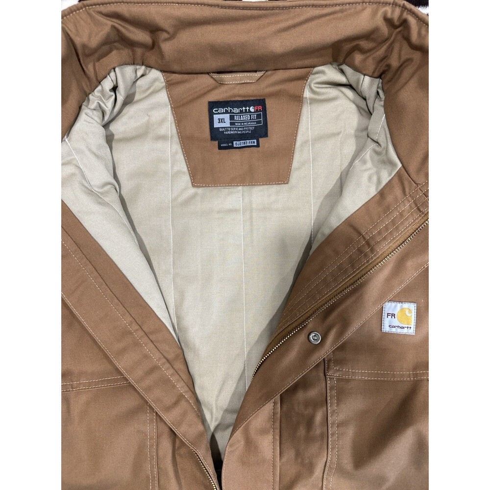 Carhartt 102182 Flame Resistant Full Swing Quick Duck Coat 3XL Reg CAT 3 Brown - Picture 5 of 13